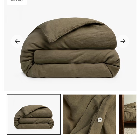 Queen / Full Parachute 100% Linen Duvet Cover - Picture 6 of 6